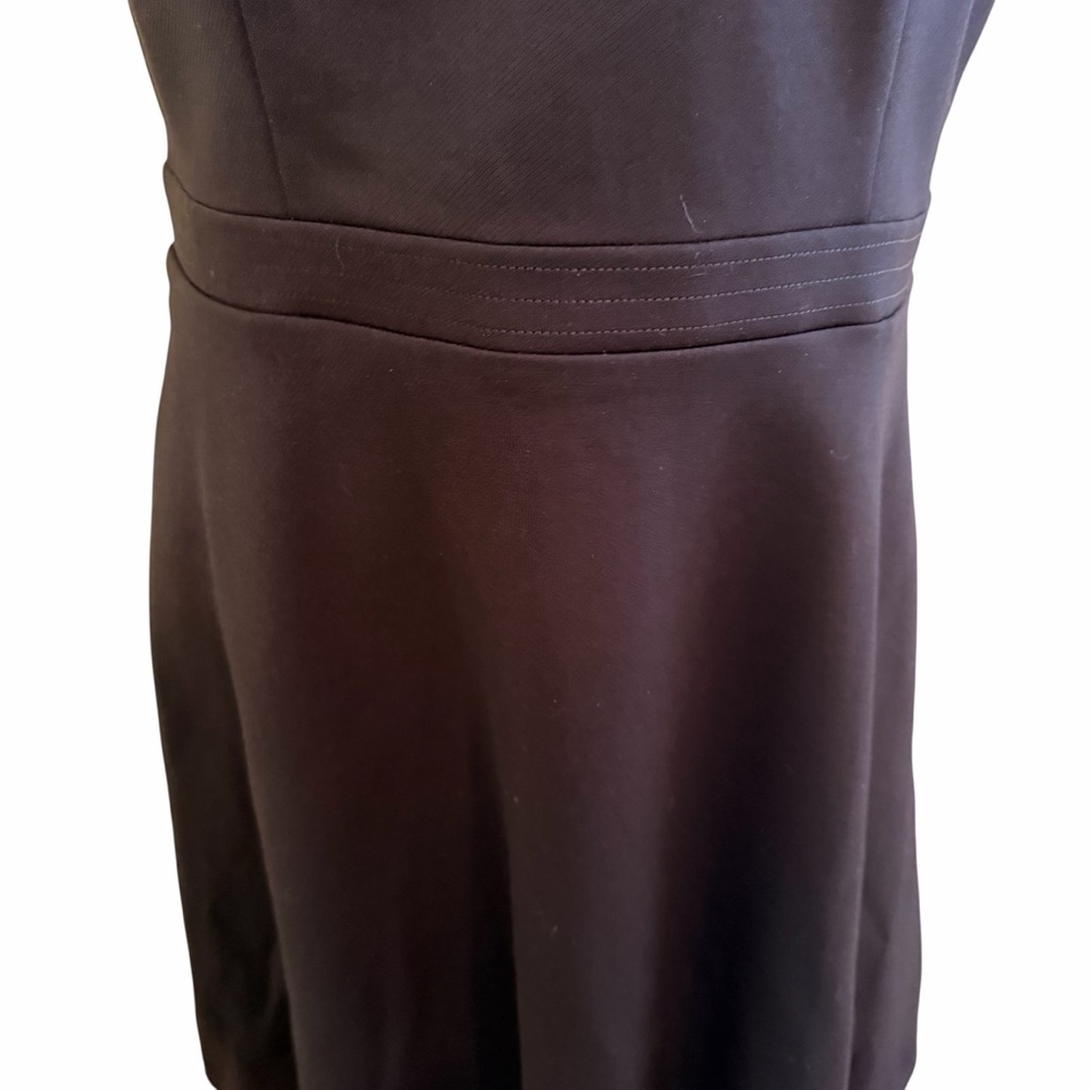 White House Black Market Black Ponte Sleeveless Aline Dress /Gold Button Trim - Picture 5 of 11